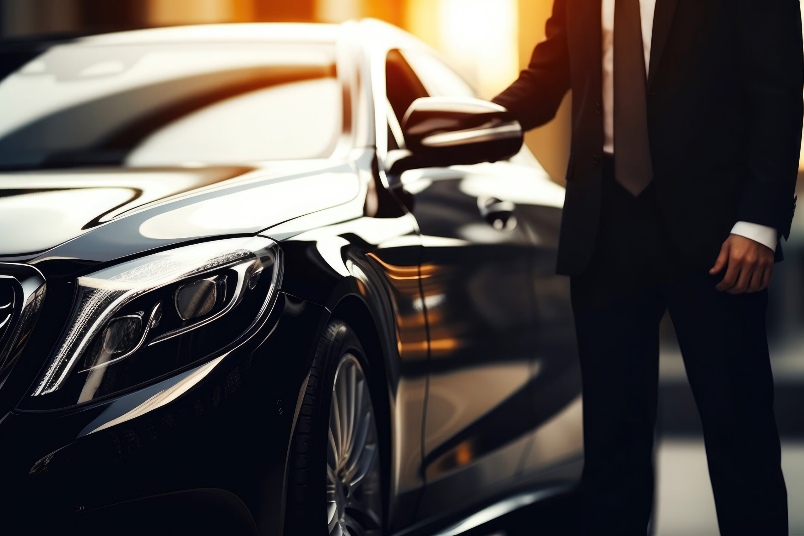 Luxury Car Chauffeur in Focus